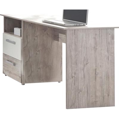 Schreibtisch ARTHUR BERNDT "Bente", weiß (eiche sand nachbildung, weiß), B:115cm H:77cm T:60cm, Tische, Schreibtisch, Jugendschreibtisch, Schreibtisch, mit Schubladen