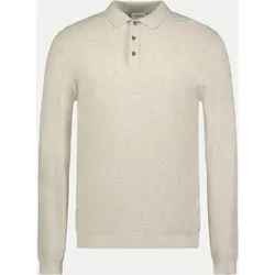 Strickpullover mit Polokragen Beige M