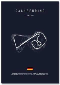 Inspire Essentials F1 Circuit Track Wall Art Canvas Motorsport Racing Poster 17 19.69 X 27.56 Inches