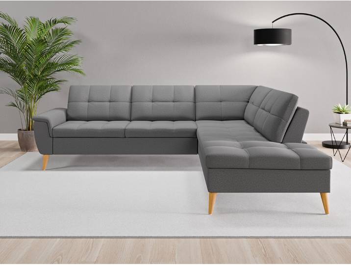 Ecksofa Rio Nr. 3 rechts - Grau (Schiefergrau) - Softwolle