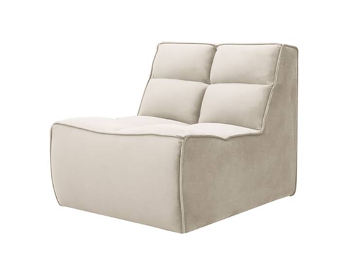 Sofaelement Sessel Beige Samt Blonda 80 x 76 x 93cm