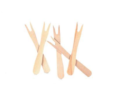 Papstar Pommes-Frites Gabeln Pure, splitterfrei, L 85 mm, FSC®-zertifiziertes Birkenholz, naturfarben, 1000 Stück in Spenderkarton