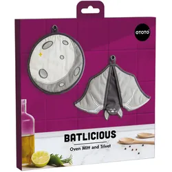 OTOTO Ofenhandschuh und Untersetzer Batlicious
