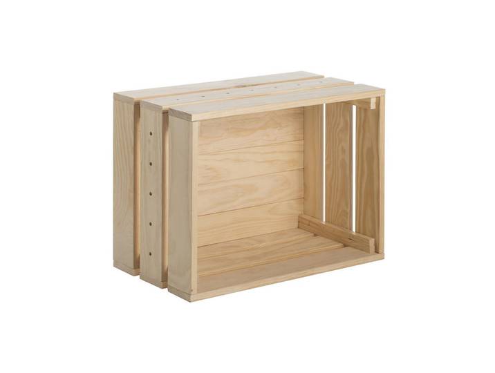 Calicosy Stapelbare Kiste aus massivem Kiefernholz - L51,2 x H28 cm, Apfelbaumfarben, Holz, 38.4x28x51.2 cm, Ordnen & Aufbewahren, Deko- & Aufbewahrungsboxen, sonstige Boxen