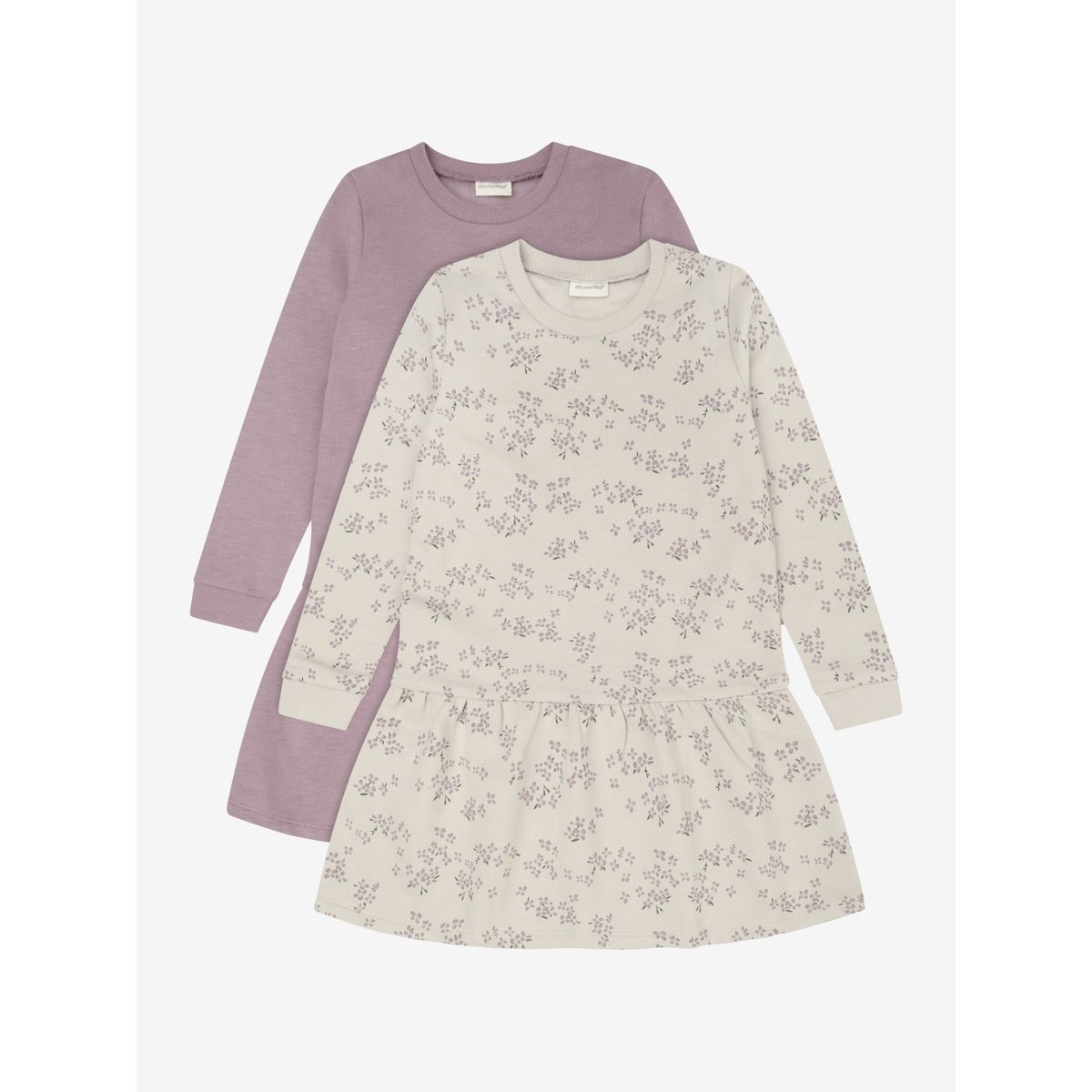 Minymo Sweat Dress LS (2-pack) elderberry (6700) 140 5750-6700-140