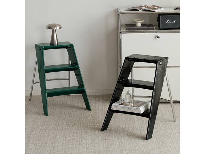 Échelle pliante nordique, échelle multifonctionnelle à 3 marches, étagère, table d'appoint de rangement intérieur, décoration