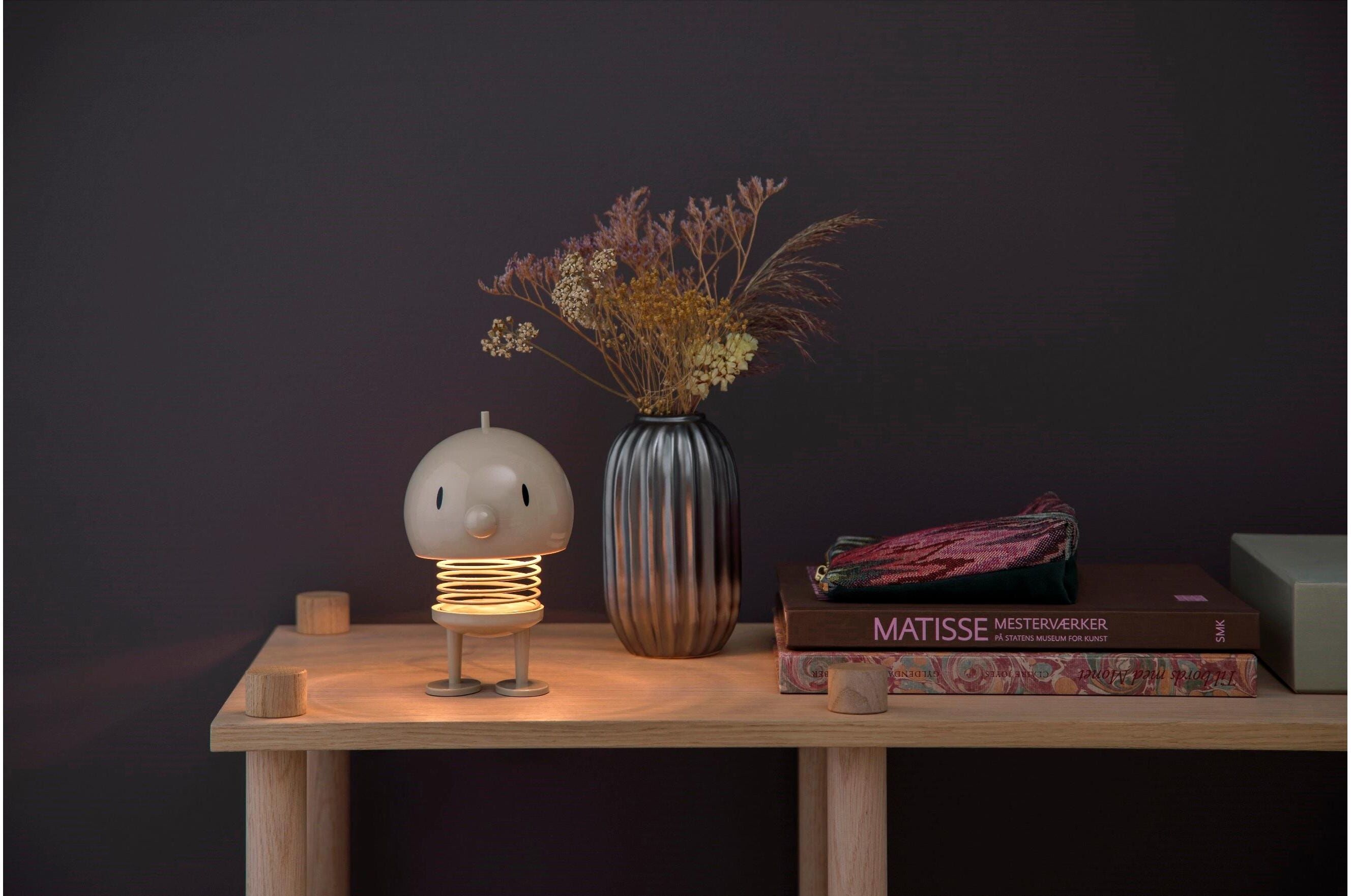 HOPTIMIST LED Tischleuchte "L", beige, Ø 10cm H: 15cm, Leuchten, LED Tischleuchte beige Ø 10cm H: 15cm