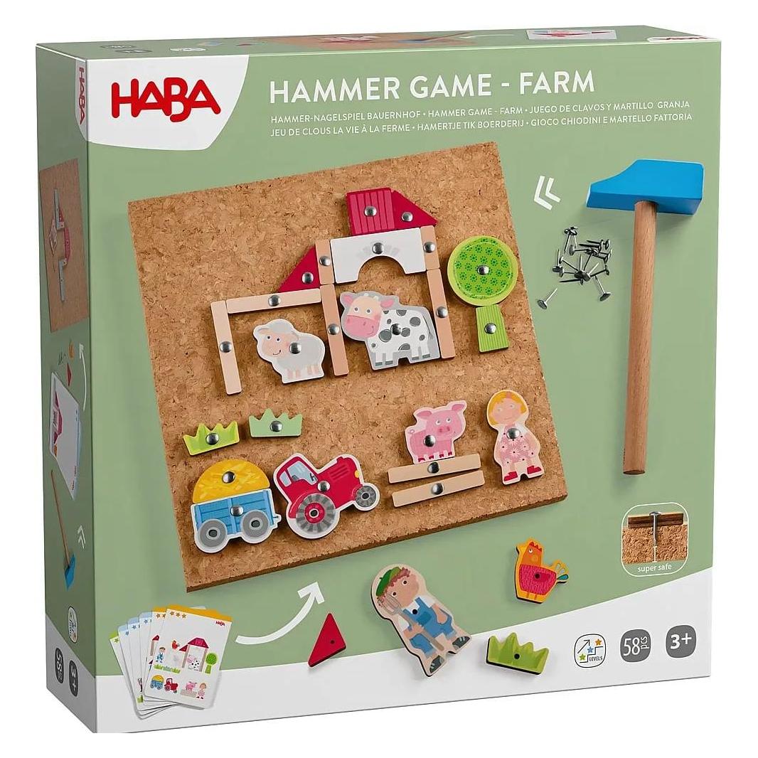 Haba Hammer-Nagelspiel Bauernhof (Deutsch, Englisch, Französisch, Italienisch) (2013378001)