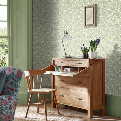 Vliestapete LAURA ASHLEY "Louise", grün, B:0,52m H:10m L:10m, Vlies, Tapeten, 10mx52cm (ca. 5m2)