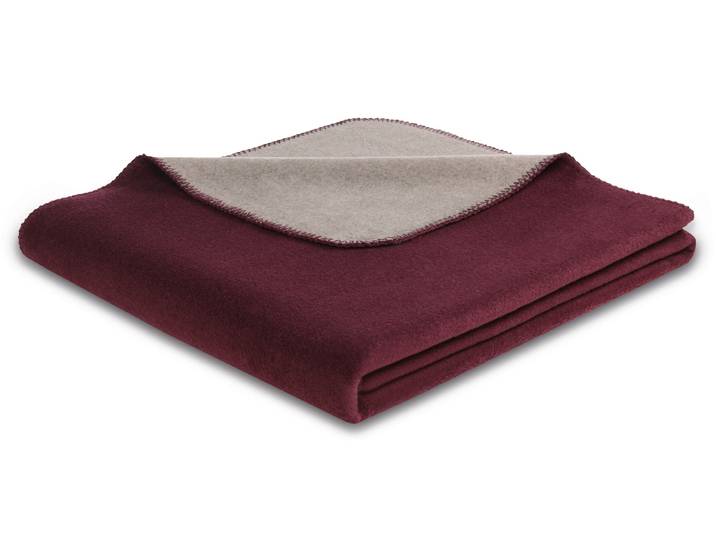 Wohndecke BIEDERLACK Doubleface , lila (feige), B:150cm L:200cm, Baumwolle, Polyacryl, Polyester, Wohndecken, Wohndecke, mit geketteltem Zierstich