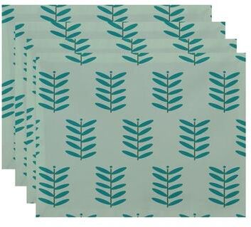 E by Design Floral Leaf Print Table Top Placemat (Set of 4)