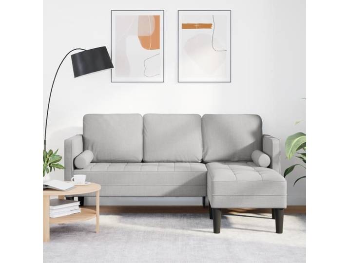 Canapé d angle 3 places Gris Nuage 160 cm Tissu
