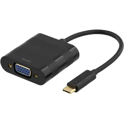 Deltaco usb 3.1 to vga adapter usb type c male - vga female black, Video Adapter, Schwarz