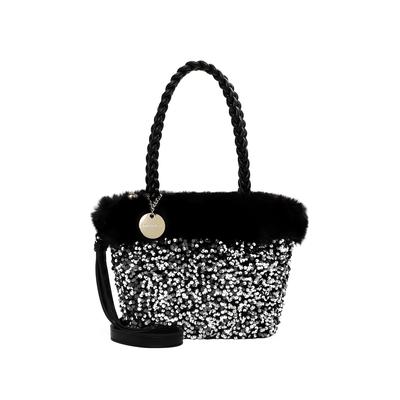 Shopper EMILY & NOAH "Shopper E&N Hara", Damen, Gr. B/H/T: 32cm x 22cm x 12cm 0, silber (silber 830), Polyester, Taschen Shopper