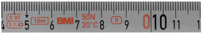 Bmi Mesure à ruban d’acier inoxydable en boîtier, Longueur ruban: 20 m (463050 20)