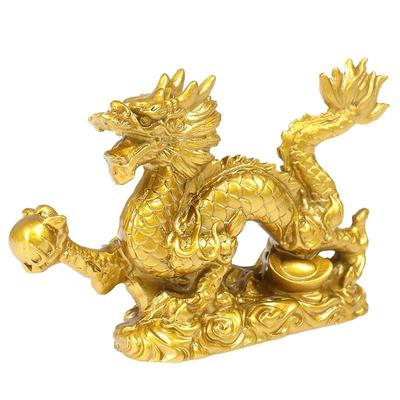 Golden Chinese Dragon Figurine Zodiac Lucky Desktop Decor Golden Chinese Dragon Figurine Zodiac Lucky Desktop Decor