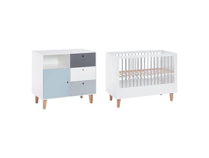 Lit bébé et Commode à langer Vox Concept Bleu