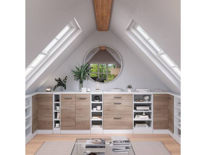 Meuble sous pente Rion 40x46cm sans pente ouvert Blanc/Blanc Vicco 61848