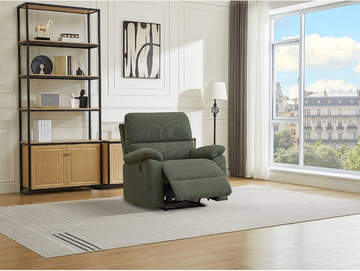 Relaxsessel elektrisch - Cord - Grün - LUNANO