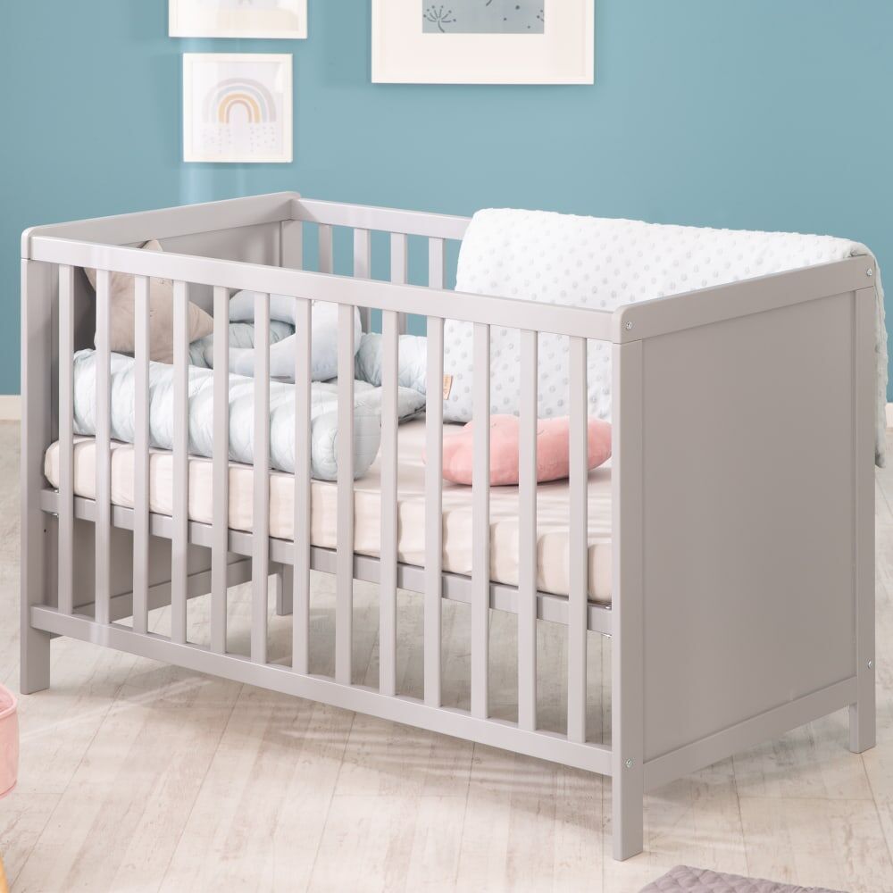 roba Lit bébé 2en1 cododo et indépendant 60x120 en bois gris Taupe 123x76x66cm