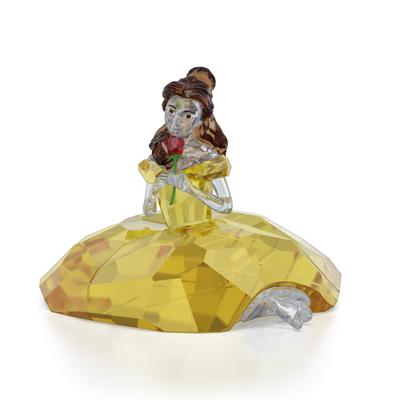 Dekofigur SWAROVSKI "Kristallfigur Sammelfigur BEAUTY AND THE BEAST BELLE", gelb (gelb, kristallweiß, braun, schwarz, grün, rot), Dekofiguren, B/H/T: 11,3cm, Swarovski Kristall, Swarovski Kristall, H:11,3cm