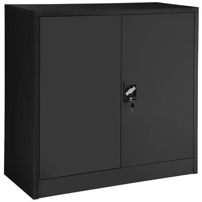 tectake Aktenschrank mit 3 Böden 90x40x90 cm Schwarz