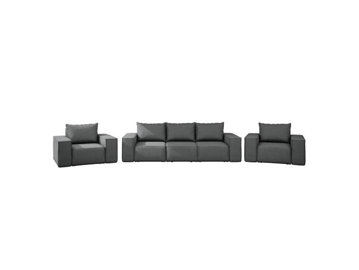 Kaiser Möbel Loungegarnitur Gartenmöbel set 3+1+1 für den Garten, Terrasse, gartenmöbel lounge set Sonne Exclusicve Grau, Holz, Gartenmöbel, Gartengarnituren, Gartenmöbel-Sets