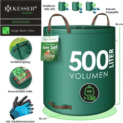 Kesser, Komposter + Gartensack, Gartensack Set Laubsack Gartenabfallsack inkl. Handschuhe (500 l)