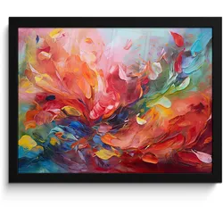 POSTER MIT RAHMEN Ölgemälde - Kunst - Abstrakt - Farbenfroh 40x30 cm