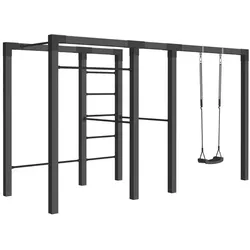 Outdoor Sportgerät - Farbe: Schwarz - 138 x 138 / 210 / 380 x 220 cm - aus: Kiefer/Fichte