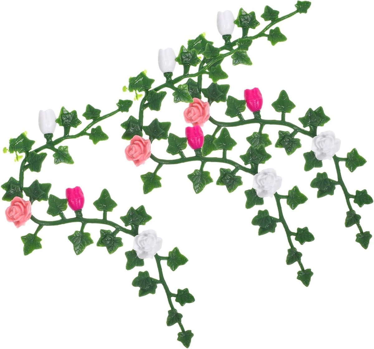 Set van 3 Miniatuur Bloemenwijnstokken - Kunstplanten voor Poppenhuis Decoratie - Multi