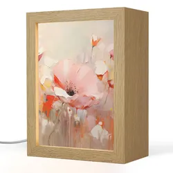 TISCHLEUCHTE Blumen - Aquarell - Rosa - Abstrakt - Kunst Dimmbar 15x20 cm