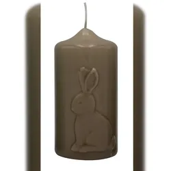 Kerze Ostern "Rabbit" Portobello Nougat gelackt 120 x Ø 60 mm