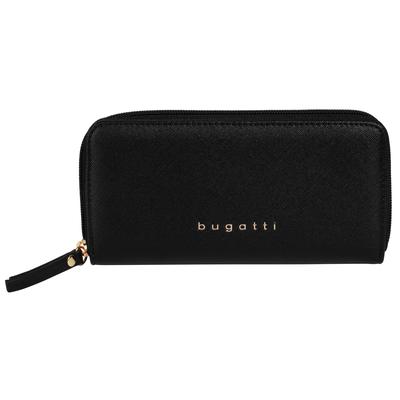 Geldbörse BUGATTI "BUGATTI Damen ELLA SAFFIANO", Damen, schwarz, Kunstfaser, Kleinlederwaren