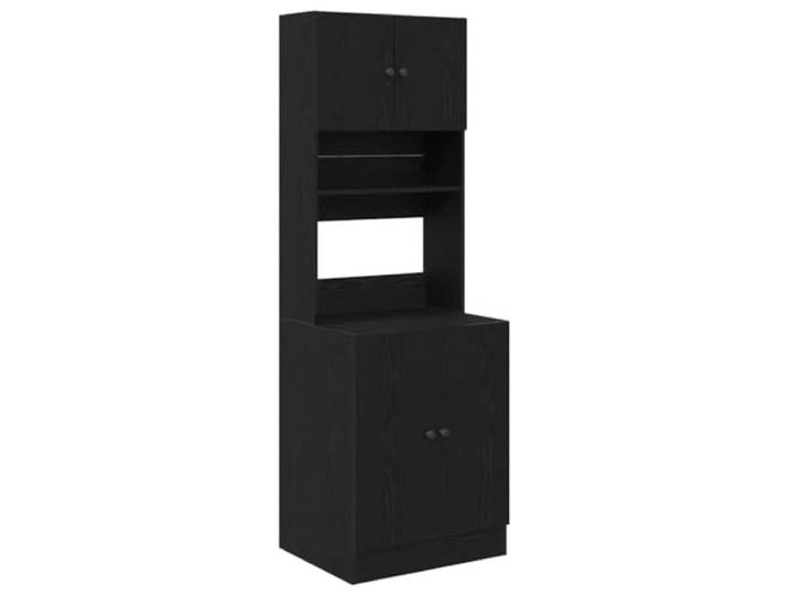 vidaXL Küchenbuffet Schwarz Eichen-Optik 60 x 50 x 180 cm Platz für all deine Sachen, Der coole schwarze Eichenlook bringt frischen Wind ins Zimmer, Mit der festen Wandmontage sparst