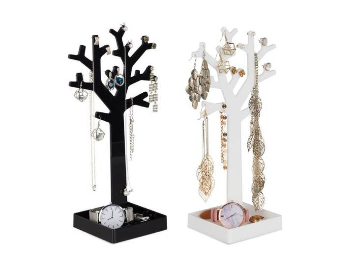 Relaxdays Sieraden standaard boom set van 2