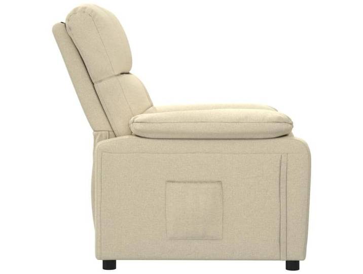 Fauteuil relax - Crème - Fauteuil inclinable - maximale : 110 kg - Crème Tissu 73x90x100 cm F7252