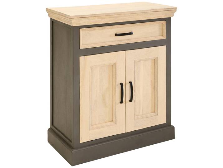 Livetastic Kommode Bangui, Grau, Natur, Holz, Mangoholz, massiv, Holz, 1 Schublade(n) Schubladen, 80x90x40 cm, Holzmöbel, Kleinmöbel Holz, Holzkommoden