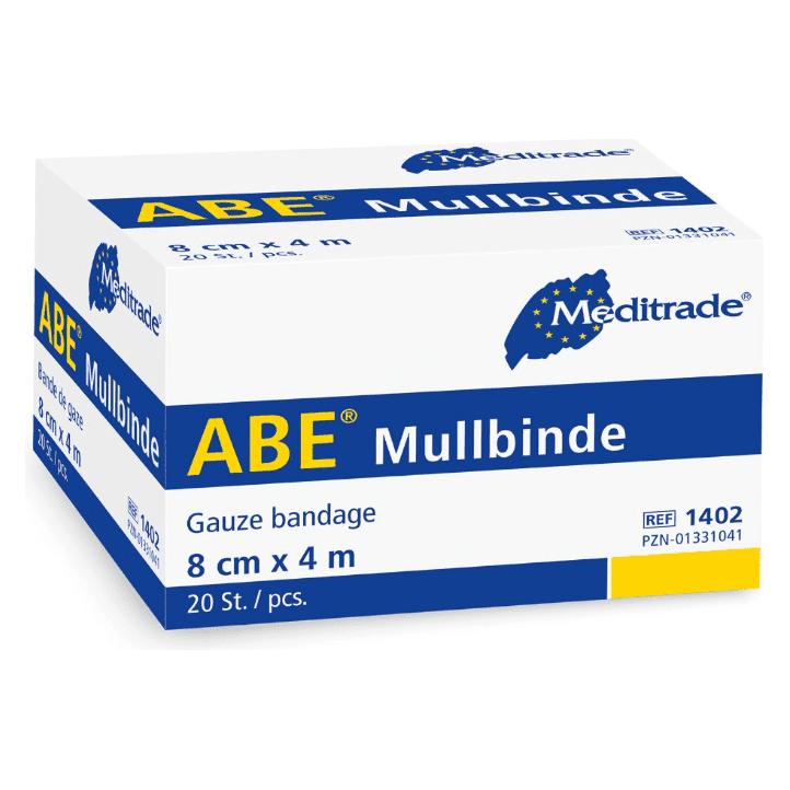 Meditrade ABE Mullbinde - 20 Stück - 4 cm x 4 m (1400)