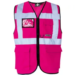 Korntex Unisex Multifunktionsweste Warnschutz-Weste KXMF magenta M