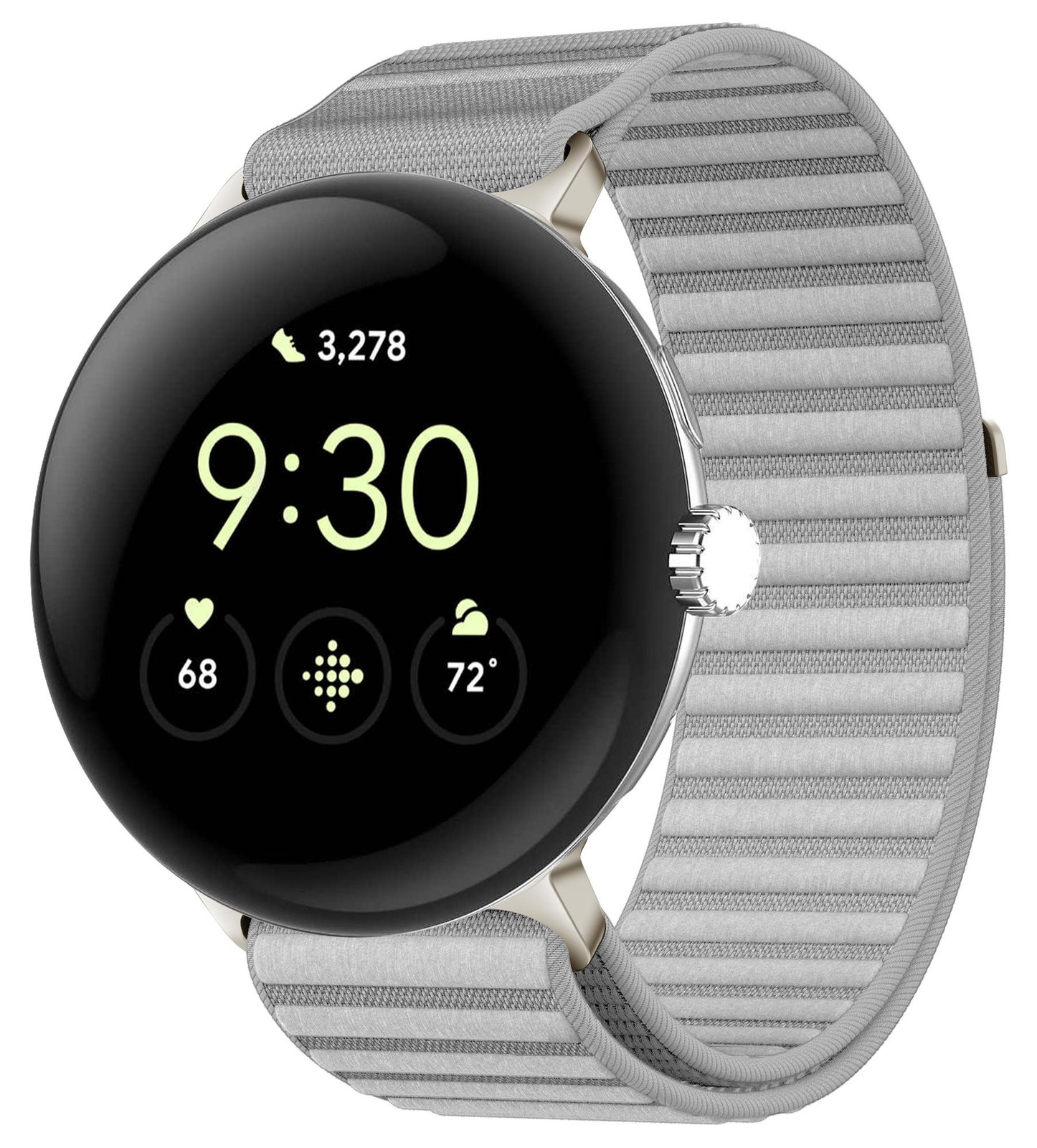 iMoshion Nylon bandje voor Google Pixel Watch 5 / Watch 4 / Watch 3 / Watch 2 / Watch (41 mm) - Lichtgrijs
