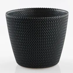 POWERTEC GARDEN Blumentopf in Strickoptik, ca. 5 Liter - Anthrazit