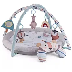 Baby-Spieldecke mit Bärenmotiv und Rand – 88 x 88 cm