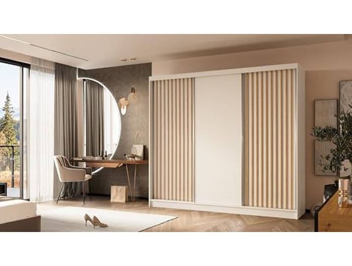 ALTDECOR Schwebetürenschrank, Kleiderschrank LABELO - 240x216 Garderobenschrank mit viel Stauraum, Vielseitiger, Schrank
