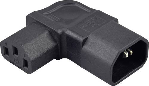 TRU COMPONENTS Adapter Kaltgeräte-Buchse C13 - Kaltgeräte-Stecker C14 Gesamtpolzahl: 3 Schwarz 1St.