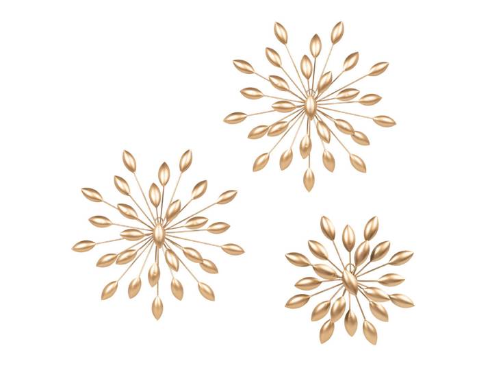 Goldene schmiedeeiserne Wanddekorationen (x3)