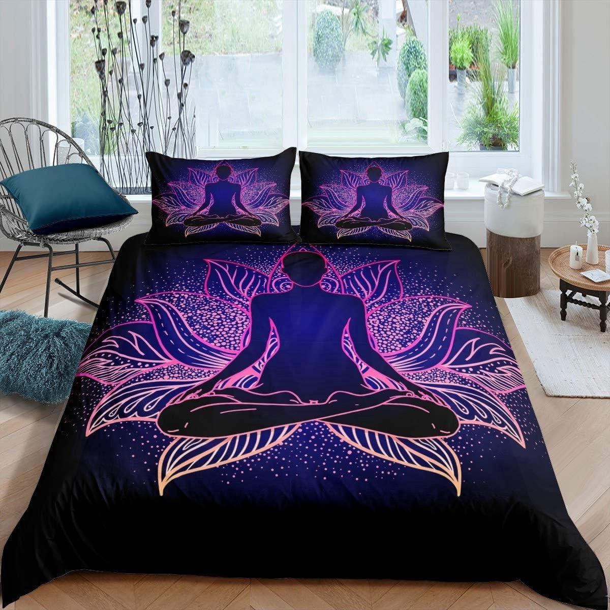 Bohemian Dekbedovertrekset met Bloemenpatroon - Super King - Beddengoedset voor volwassenen