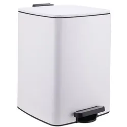 Relaxdays Mülleimer Küche 20 Liter Weiß,Schwarz,Silber