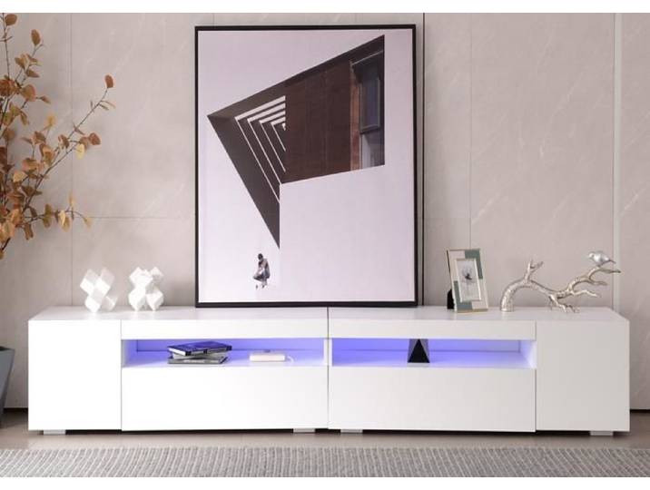 Meuble TV - GUTENT - Moderne - 240 cm - Éclairage LED variable - Style Scandinave