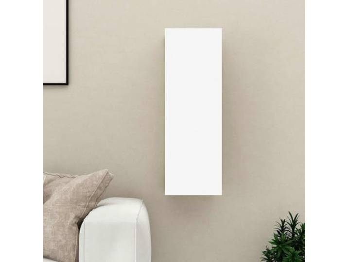 HEFZGDB Weißer TV-Schrank aus Holzwerkstoff 30,5x30x90 cm mit 2 Einlegeböden für Wohnzimmer Aufbewahrung